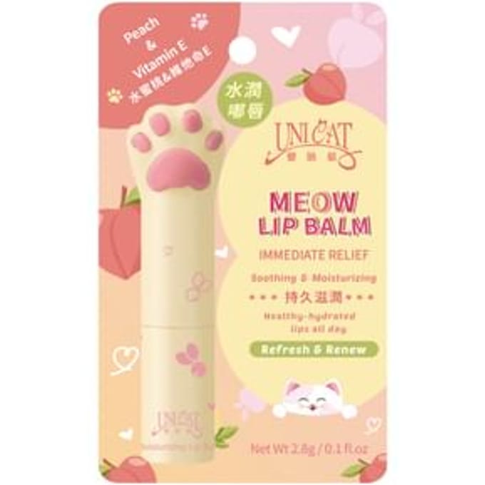 UNICAT - Cat Paw Lip Balm Peach & Vitamin E
