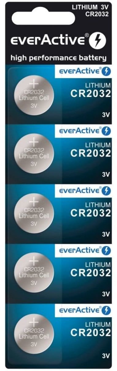 EverActive CR2032 3V Lithium Knoopcel Batterij 2032 DL2032 - 5 stuks