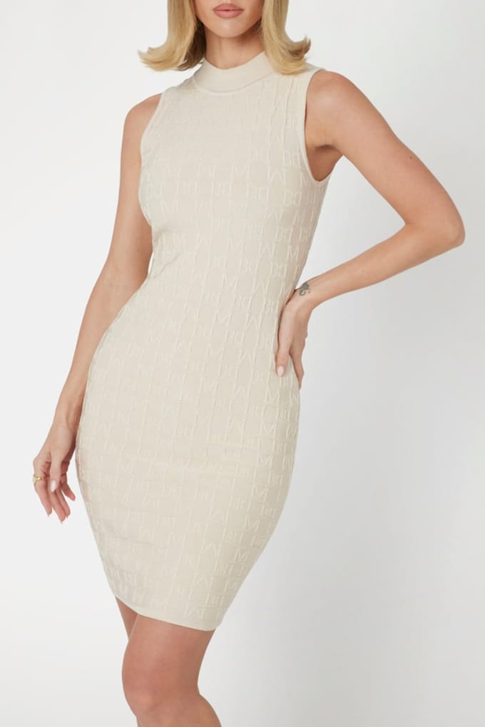 GUESS Marciano By  Marti Allover Logo S Eggshell Ecru Größe: 38 | Minikleider Outlet | Damen | Braun