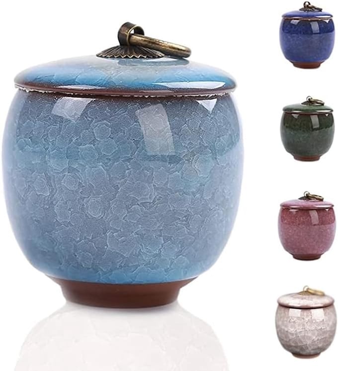 Mini Urn keramiek diamant Hemelsblauw 60ml