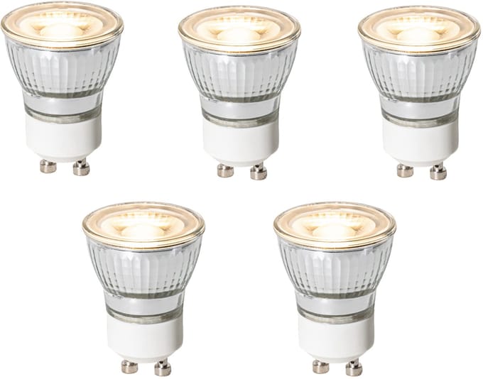 LUEDD Set van 5 GU10 3-staps dimbaar LED lamp 35mm 4W 220 lm 3000K