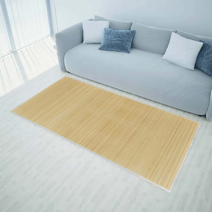 vidaXL - Tapijt - 100x160 - cm - bamboe - natuurlijk