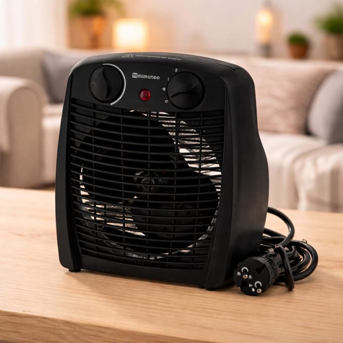 Elektrische Verwarming - Compacte Kachel - Ruimte Verwarmen - Stille Werking - Tot 20 m² - Zwart