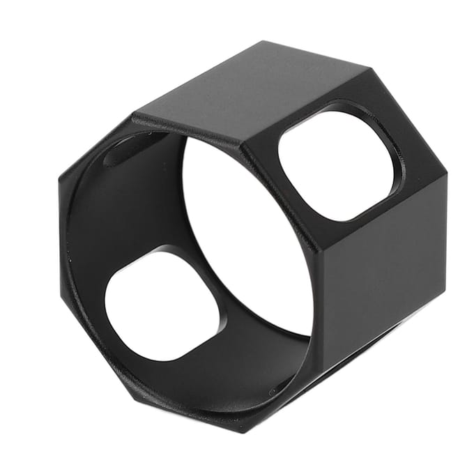 Biljartkrijthouder Magnetisch Aluminium Draagbaar Achtkant Poolkeu Krijthoesje met Sleutelhanger black