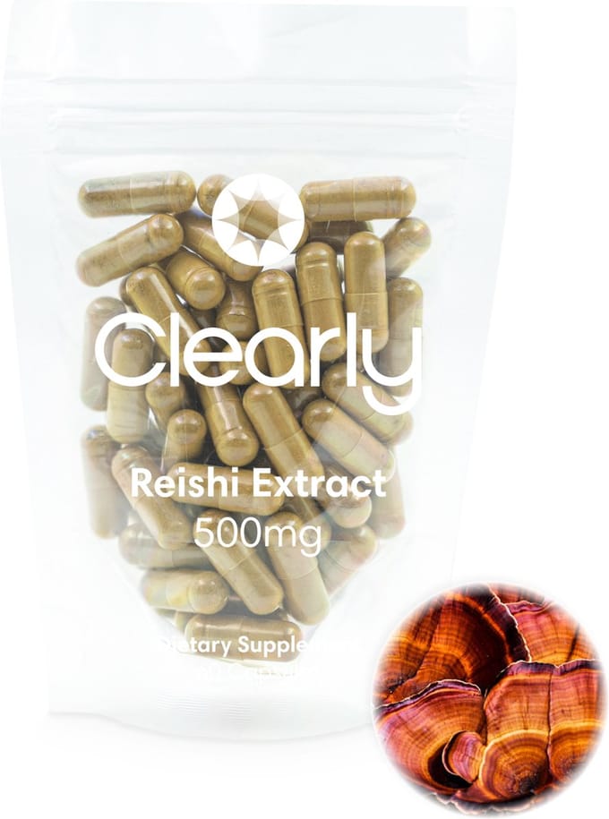 Clearly Reishi - 4:1 dubbel extract - 500 mg Biologisch 60 Capsules - Mushroom