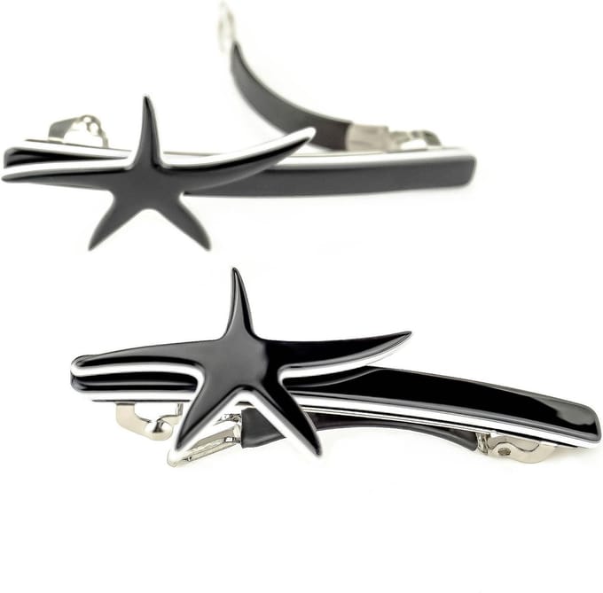 Haarspeld Ster, haaraccessoire in Eco-componenten (2-set, zwart)