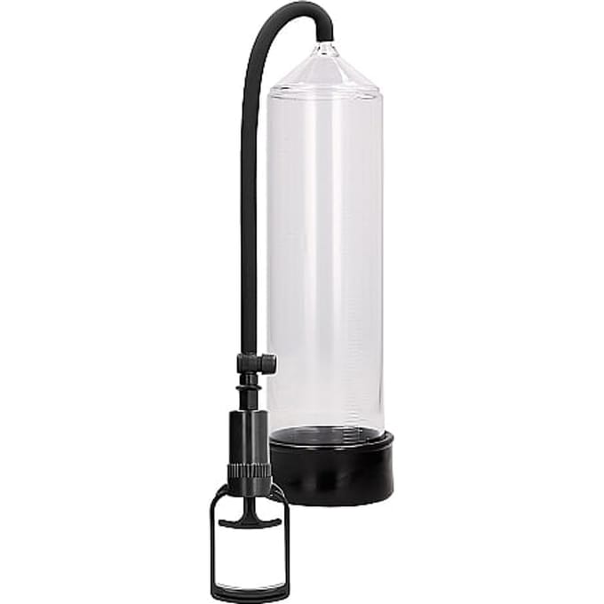 Pumped Comfort Beginners Penis Pomp met Trekkergrip Inclusief Siliconen Penisring - 30 cm - Transparant