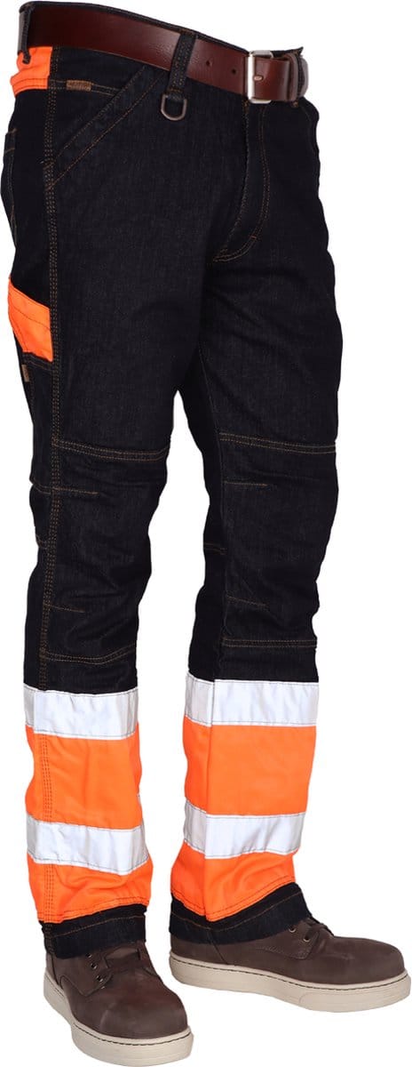 Multifunctionele hoge zichtbaarheid jeans, regular fit | 32-36