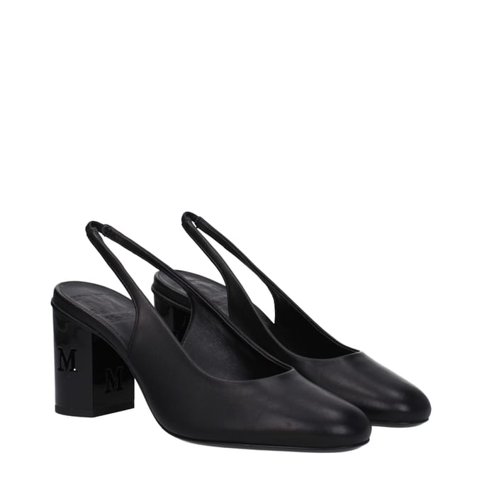 Max Mara Zwarte Leren Hakken