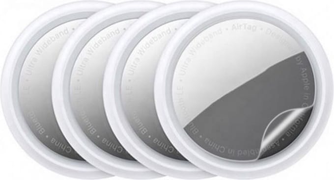 KELERINO. Screenprotector geschikt voor Apple Airtag - Beschermfolie - TPU - 4-pack