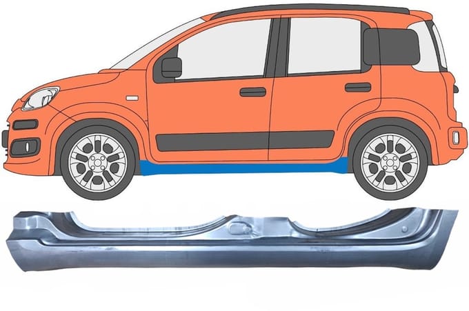 Volledige dorpel voor Fiat Panda 2012- / Links