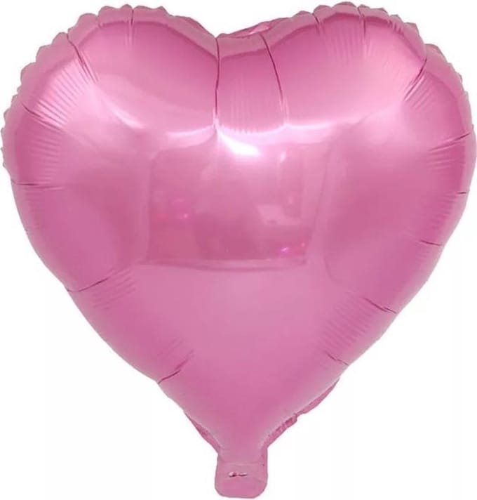 Folieballon hart | Roze | 18 inch | 45 cm | DM-products