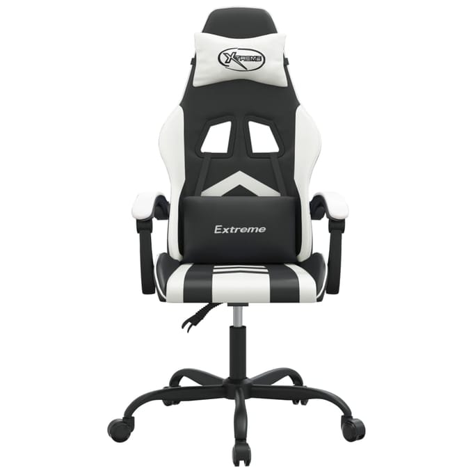 vidaXL - Gamestoel - kunstleer - zwart - en - wit
