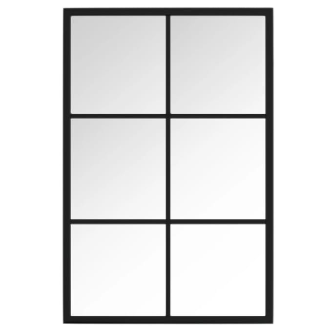 vidaXL - Wandspiegel - 60x40 - cm - metaal - zwart