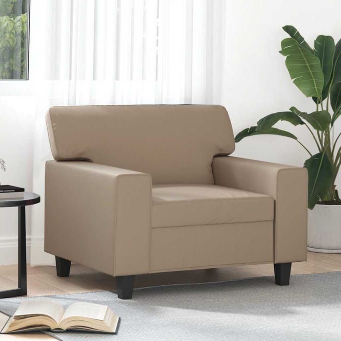 vidaXL - Fauteuil - 60 - cm - kunstleer - cappuccinokleurig
