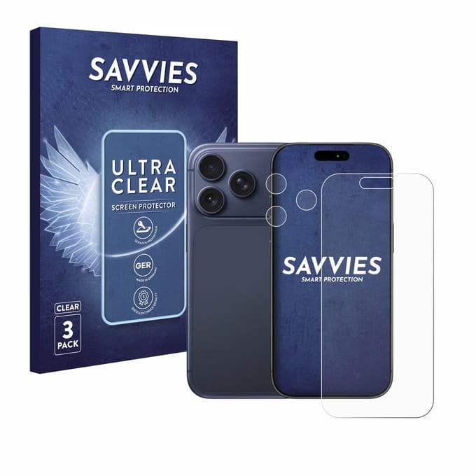 Savvies - Screenprotector voor Apple iPhone 17 Pro (Voor+Camera) - Folie Beschermfolie transparant 6 Stuks