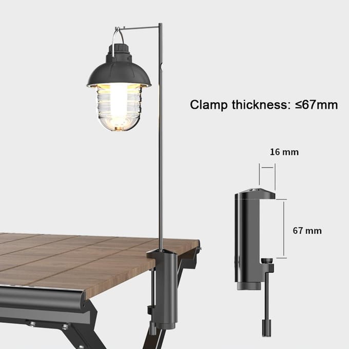 Lichtgewicht aluminium lichthouder Opvouwbare lampstandaard Buiten draagbaar Gemakkelijk te bouwen lamp zwart