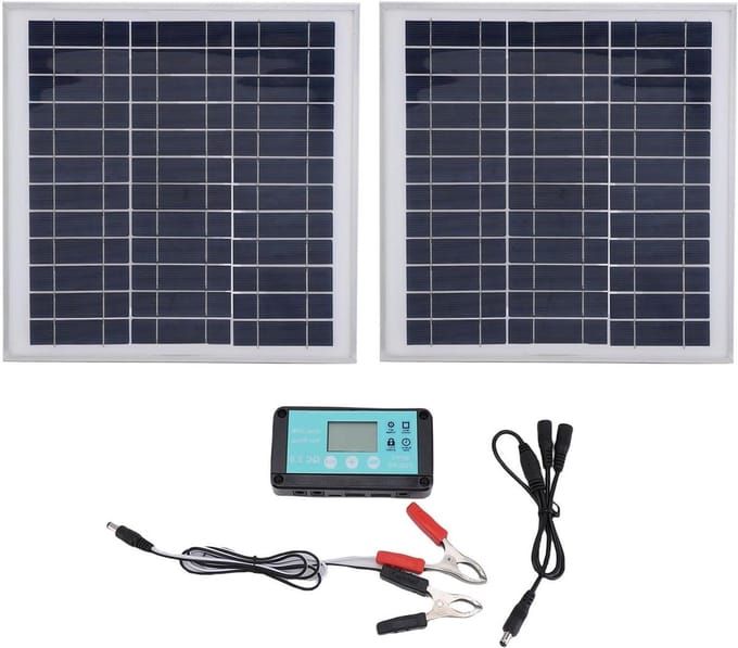 Draagbaar Zonnepaneel - Zonnecel Set - Off-grid Stroom - Hoge Conversie Efficiëntie - 100W - Zwart
