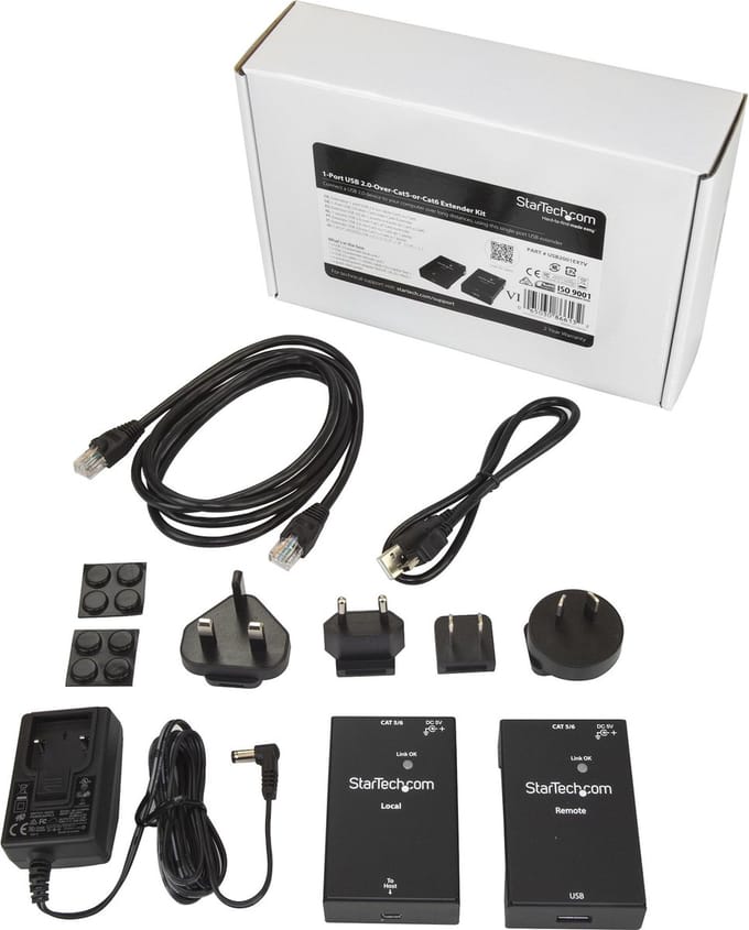 StarTech.com USB2001EXTV 1 Port USB over Cat5 / Cat6 Ethernet Extender - USB extender