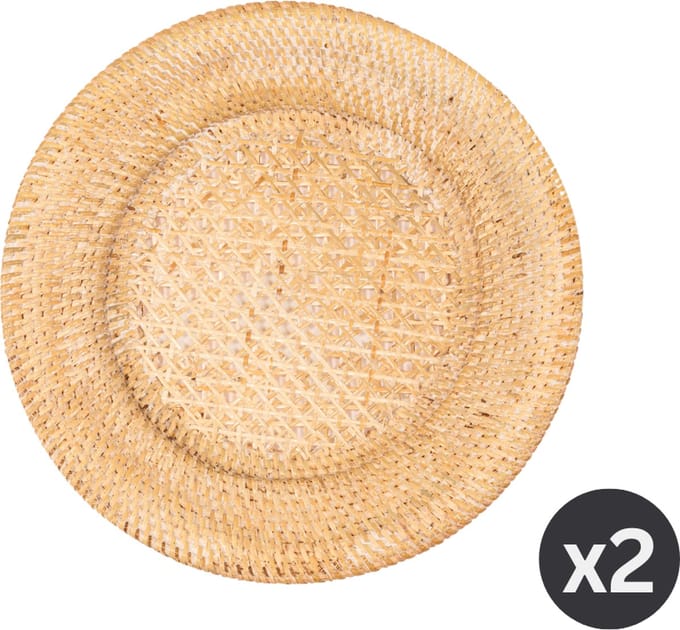 Onderbord RATTN - SET/2 - dia 22-32 cm, beige