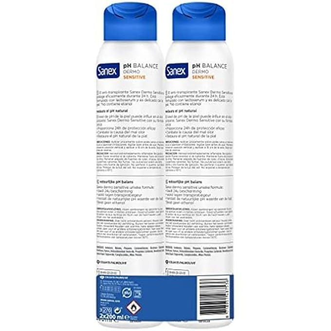 Deodorant Spray - Sanex - Dermo Sensitive - Hypoallergeen - Effectieve Bescherming - Gevoelige Huid
