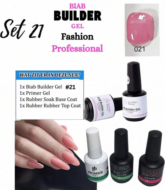Guardian Beauty BIAB Builder Gel Set - Aphrodite - #21 - Nagel Gellak