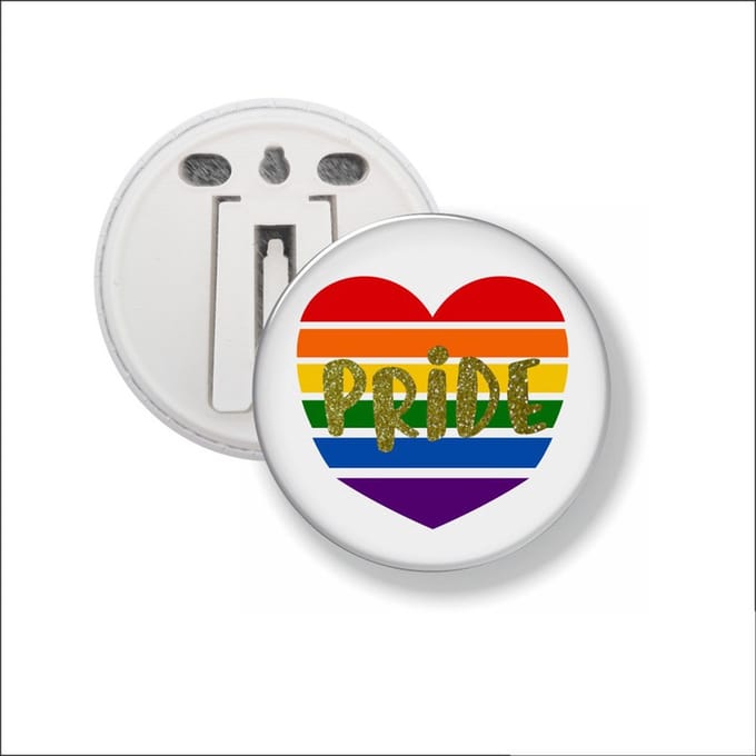 Button Met Clip 58 MM - Pride