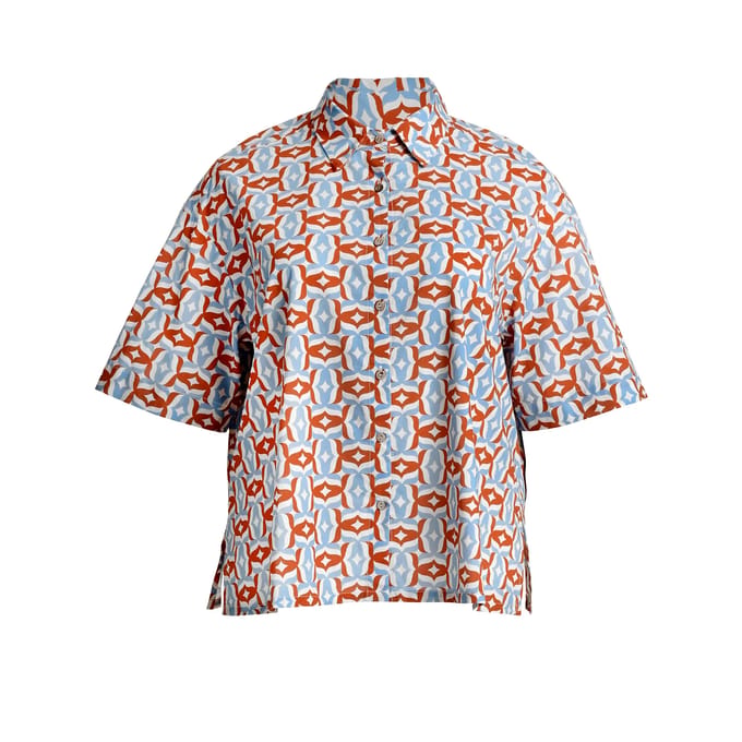 Dameshemd Mat Fashion Geometric Print