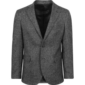 Suitable Birds Eye Colbert Merinowol Antraciet - Maat 48 - Heren blazer