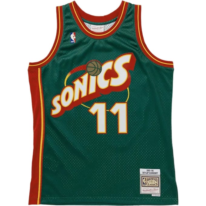 Mitchell And Ness NBA Seattle Supersonics Detlef Schrempf 1995-1996 Swingman Shirt Groen