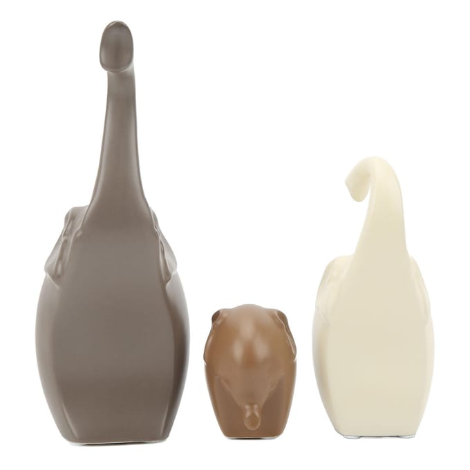 3 stuks Keramische Olifant Heldere Kleur Waterdicht Witte Keramiek Moderne Stijl Olifant Sculptuur voor white