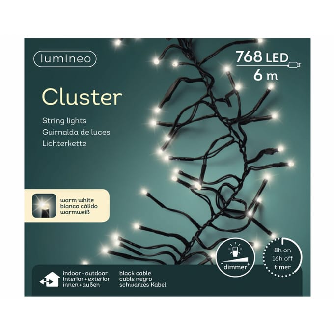 Lumineo Clusterverlichting - warm wit - 768 leds - 700 cm - kerstverlichting