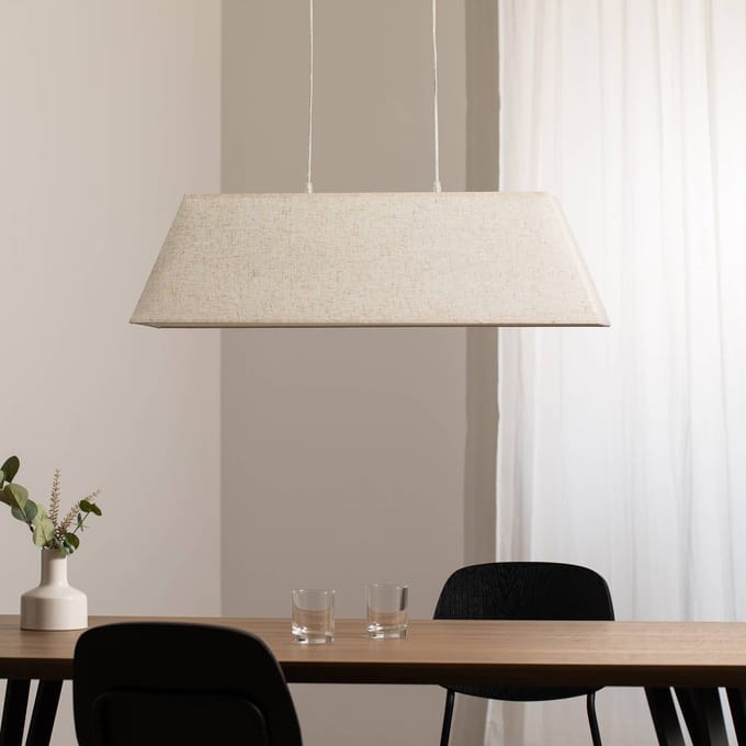 ONLI Hanglamp Miriel, 90 cm, textiel, hout