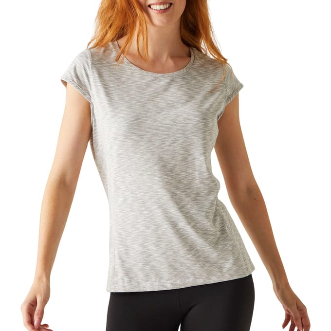 T-shirt Korte Mouwen Hiking Dames Textuurpatroon