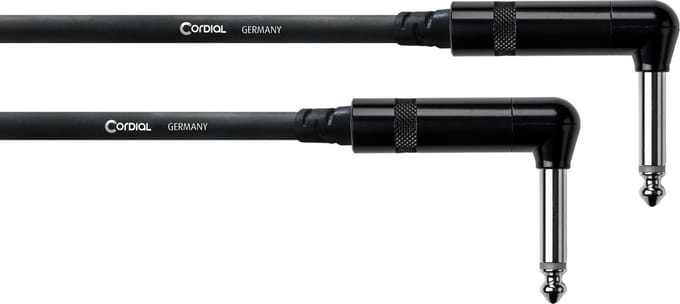 Cordial Intro Patch Kabel 2x Haakse Jack Mono 0,6m Zwart