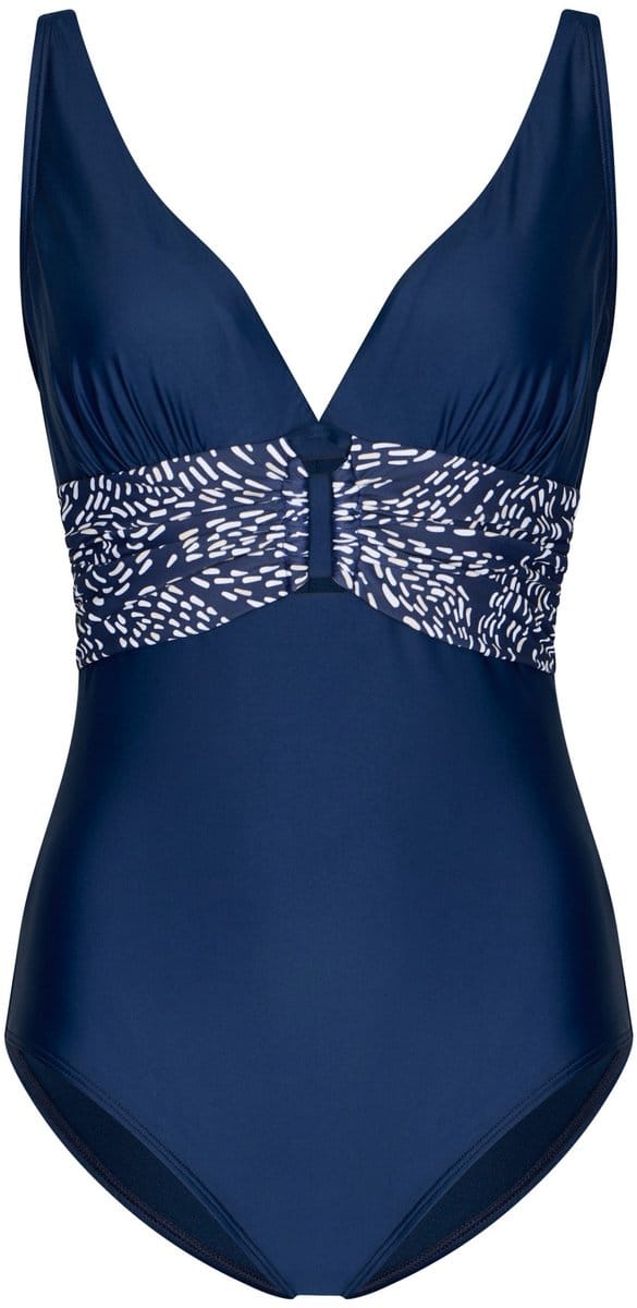 Pastunette - Badpak - Oceanic Flow - Blauw/Wit - Corrigerend - Maat 48