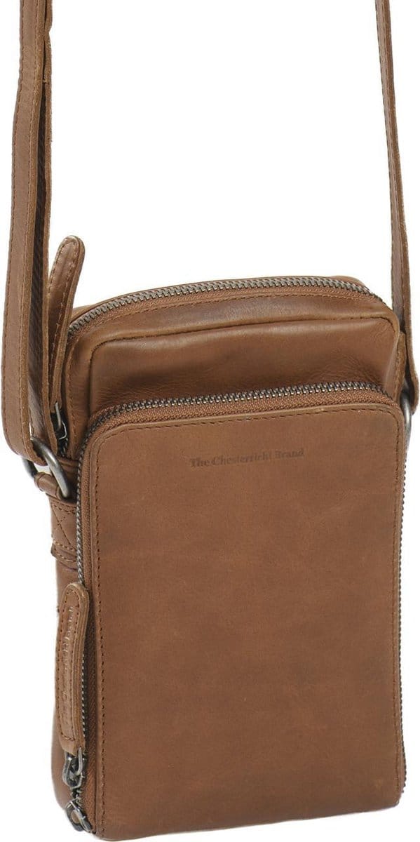 The Chesterfield Brand Telefoontasje / Crossbodytas Leer - Waxed Pull Up - Cognac