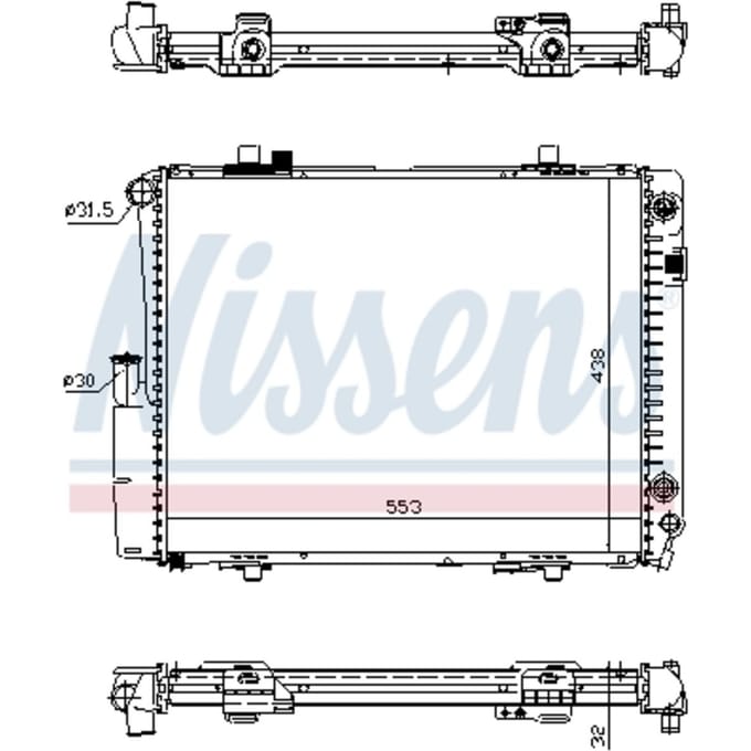 Radiator, motorkoeling NISSENS 62582A