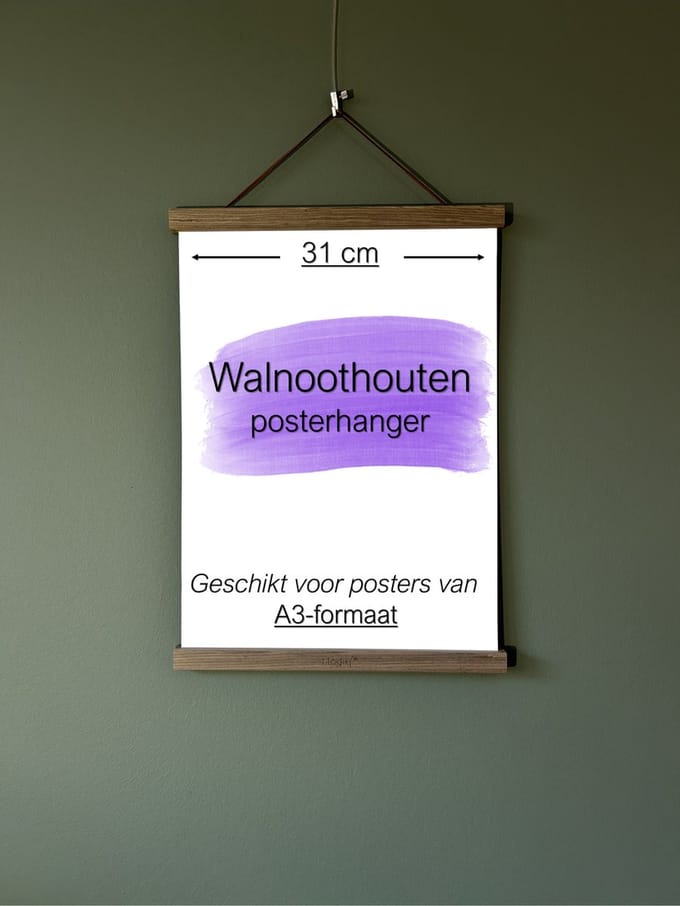 Posterhanger A3-formaat (31 cm) Walnoot hout