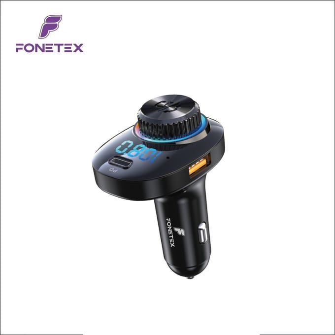 FoneTex Bluetooth FM Transmitter - Auto Lader - Carkit - Handsfree - MP3 - 1x USB - 1x USB-C - Snel Lader - Audio Receiver