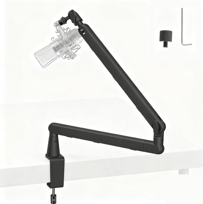 Microfoon Arm - Microfoonstandaard - Opnemen Podcasts - Verstelbare Hoogte - 40 cm - Zwart