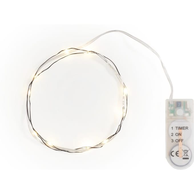 Micro LED snoer lampjes met timer 6/18u, 10 LED's