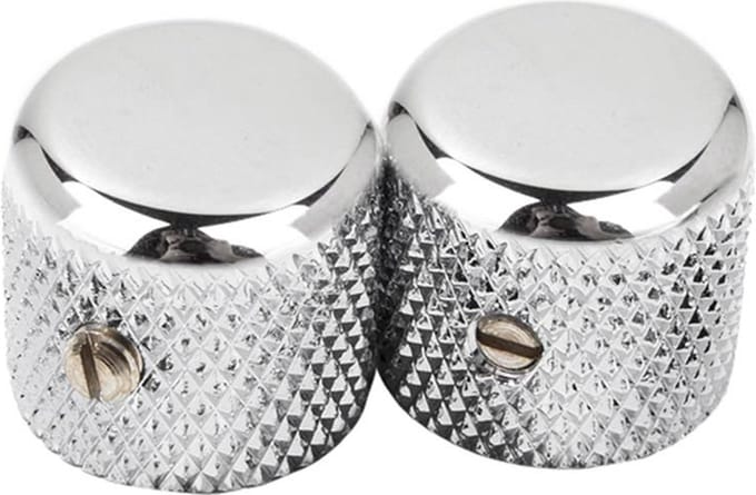 Fender 94040049 1952 Telecaster knurled knobs, 2pcs, chrome