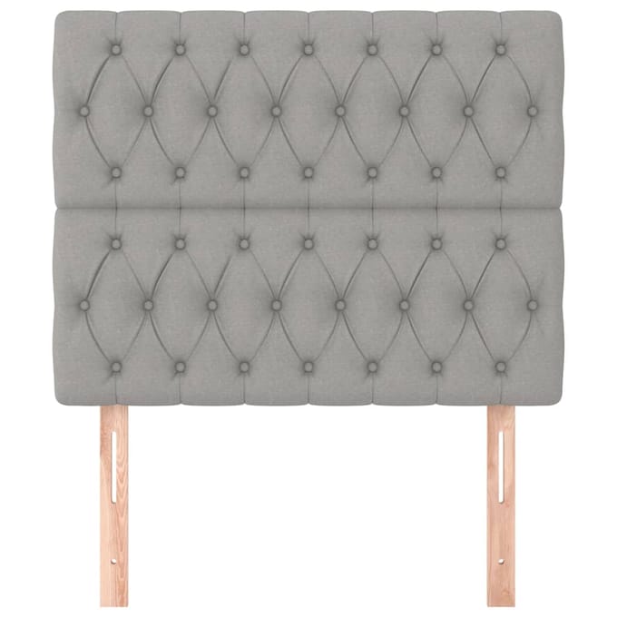 vidaXL - Hoofdbord - lichtgrijs - 90x7x118/128 - cm - stof