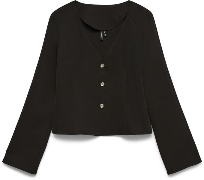 VERO MODA - VMNORA LS V-NECK TOP WVN EXP - Dames - Cardigans