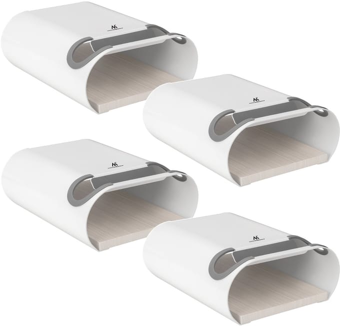 Maclean - Set van 4 stuks Opbergbeugel fiets - fietshouder - Wandgemonteerd Fietsenrek met plank - Max 25kg - Wit