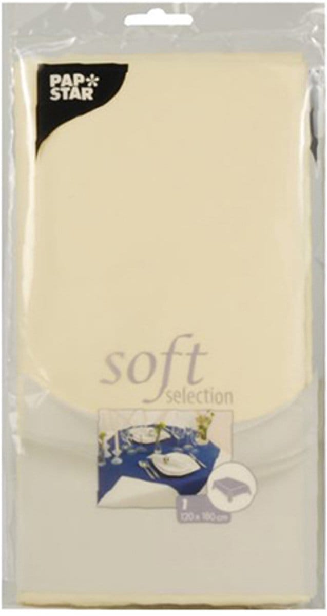 PAPSTAR tafelkleed ´soft selection´, gevouwen, creme