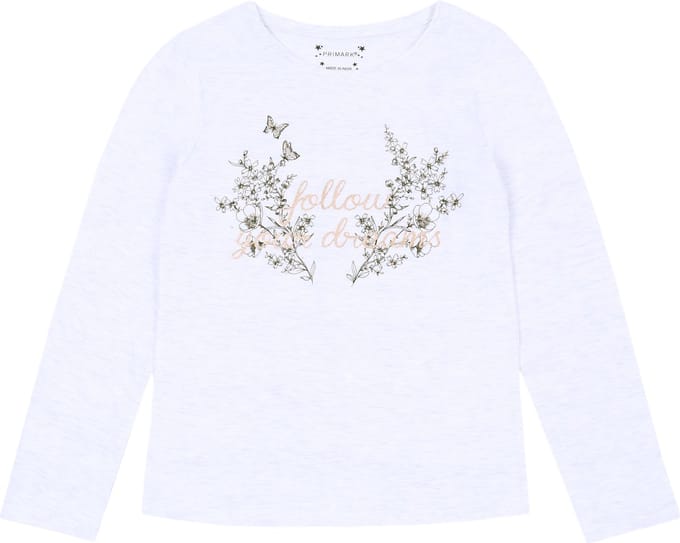 Bedrukte ecru blouse