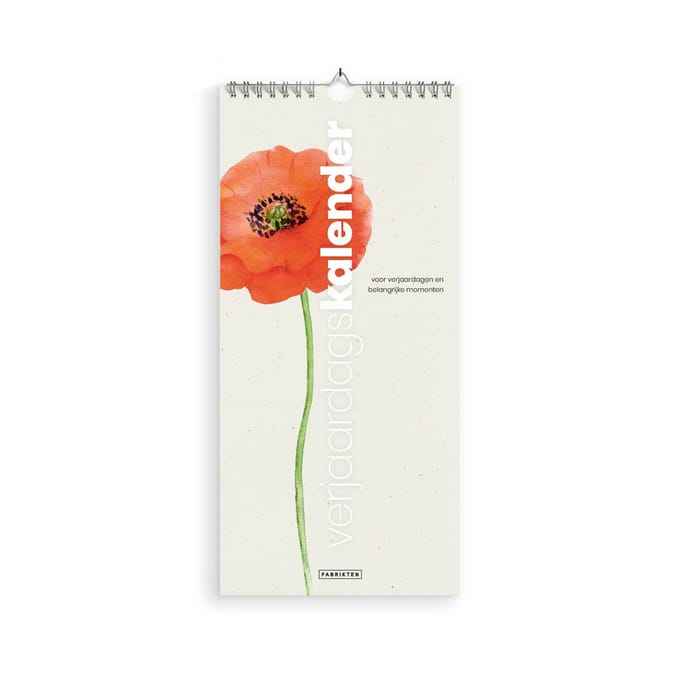 Fabrikten Verjaardagskalender Poppy - 14 x 29,7 cm - Klaprozen
