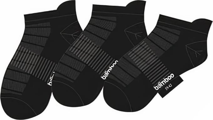 Apollo Enkelsokken Bamboevezel/polyester Zwart 3 Paar Mt 35/38